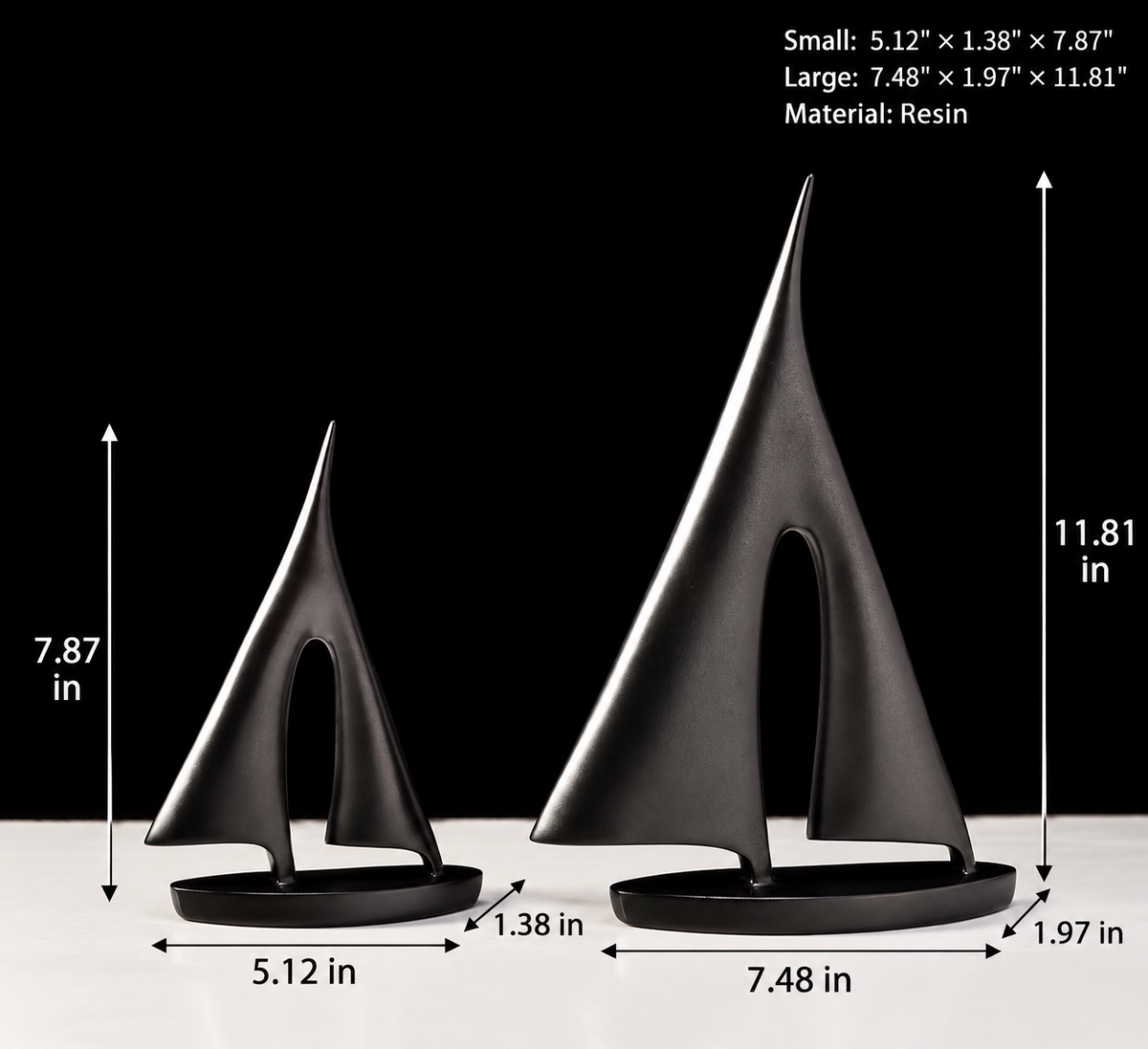 Minimalist Sailboat Sculpture — additional product view 3 at AK Home