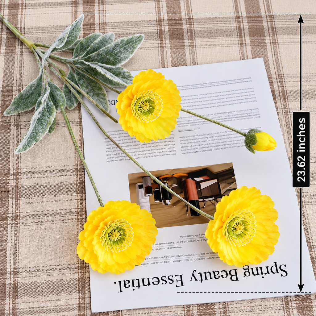 Artificial Poppy Flower Stem — additional product view 4 at AK Home