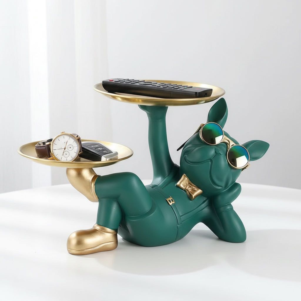 Modern Bulldog Butler Tray Sculpture