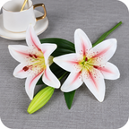 Artificial Real Touch 3-Head Lily Flower — product photograph at AK Home