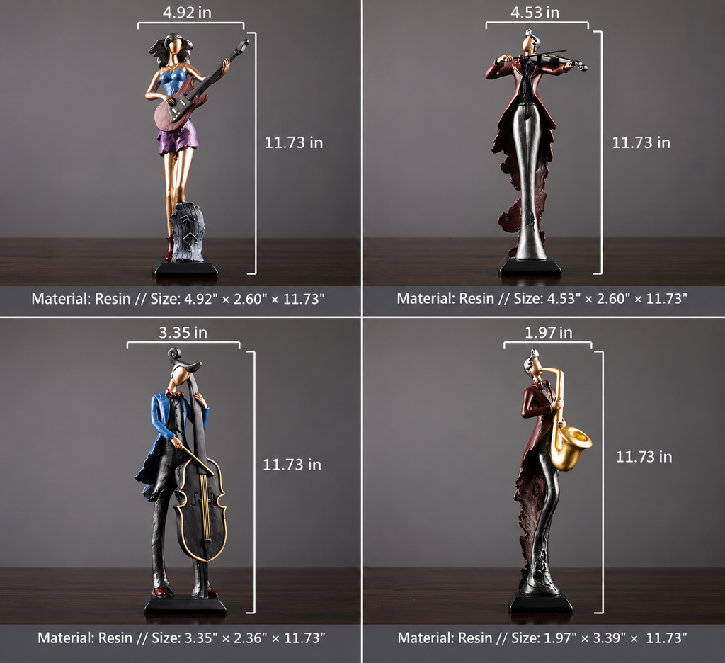 Jazz Band Musician Figurines — additional product view 2 at AK Home