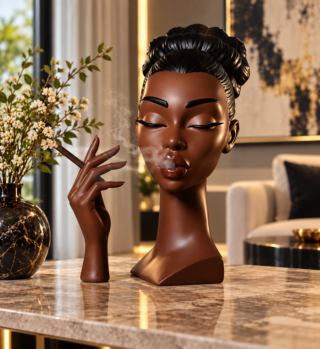 Elegant Woman Bust & Hand Wood Sculpture Set — additional product view 2 at AK Home