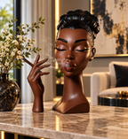 Elegant Woman Bust & Hand Wood Sculpture Set — additional product view 2 at AK Home