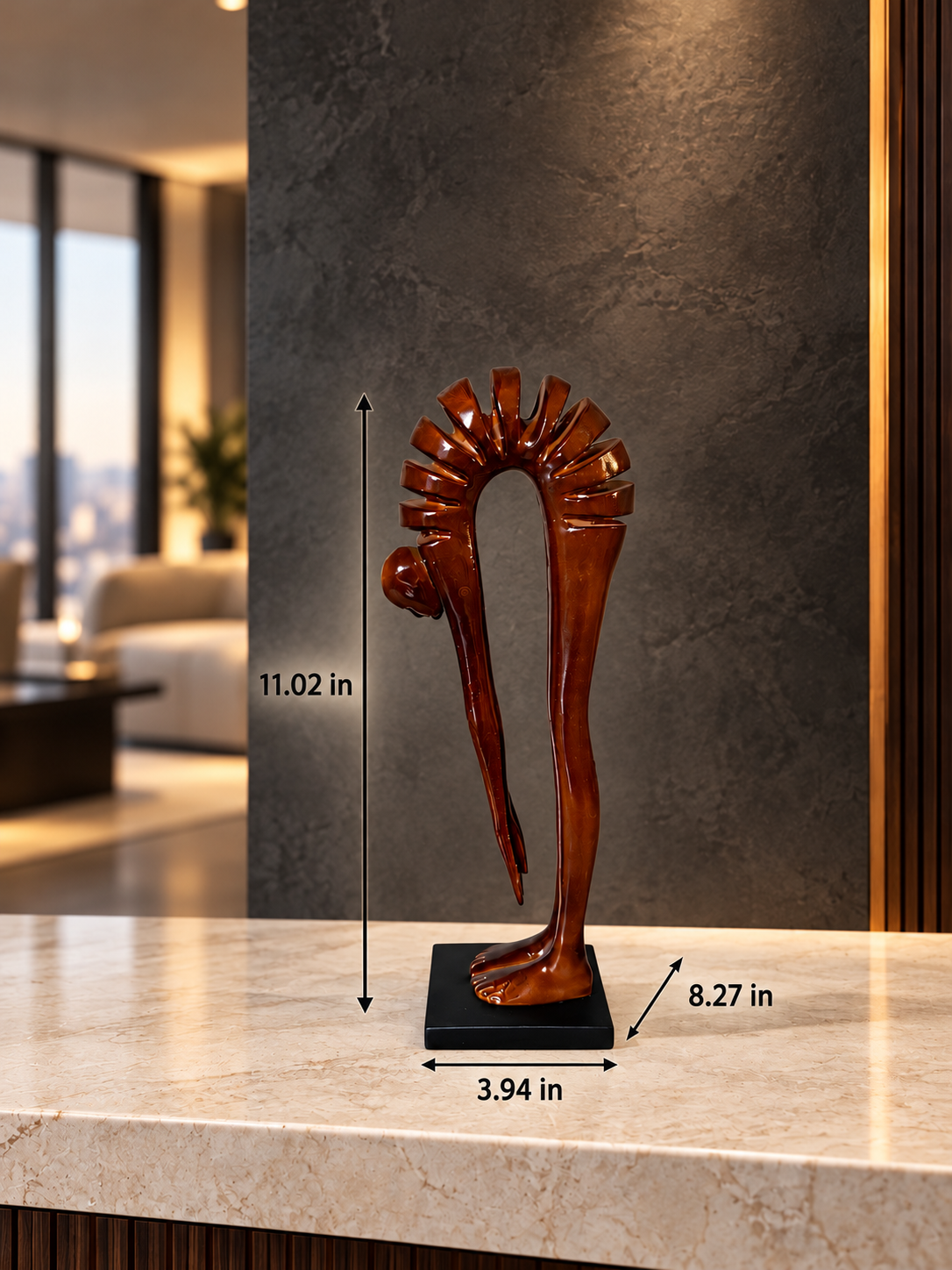 Striking Dark Abstract Figure Sculpture — additional product view 3 at AK Home