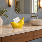 Banana-Shaped Ceramic Tissue Box Holder — additional product view 2 at AK Home