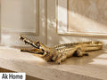 Gold Crocodile Sculpture – Polished Gold Finish