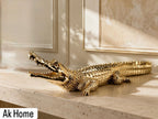Gold Crocodile Sculpture – Polished Gold Finish