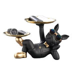 Gentle Dog Sculpture with Tray – Black