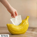 Banana-Shaped Ceramic Tissue Box Holder – Yellow Glossy
