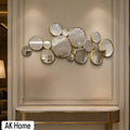 Multi-Circle Gold Mirror Wall Art – 120x50 cm