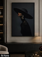 Lady in Black — Luxury Framed Wall Art, 80x120cm aluminum alloy black frame