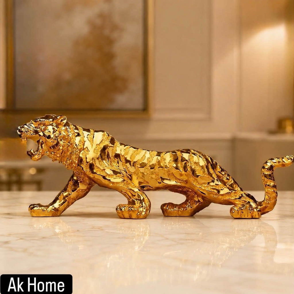 Luxury Tiger Sculpture – Gold Finish