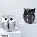 Dotted Owl Resin Sculptures – Black & White Set