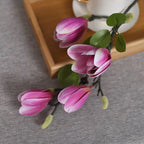 Artificial 4-Head Magnolia Flower Branch — product photograph at AK Home