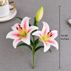 Artificial Real Touch 3-Head Lily Flower — additional product view 3 at AK Home