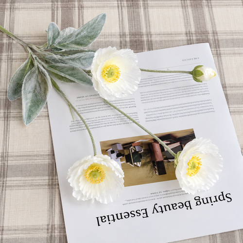 Artificial Poppy Flower Stem — additional product view 2 at AK Home