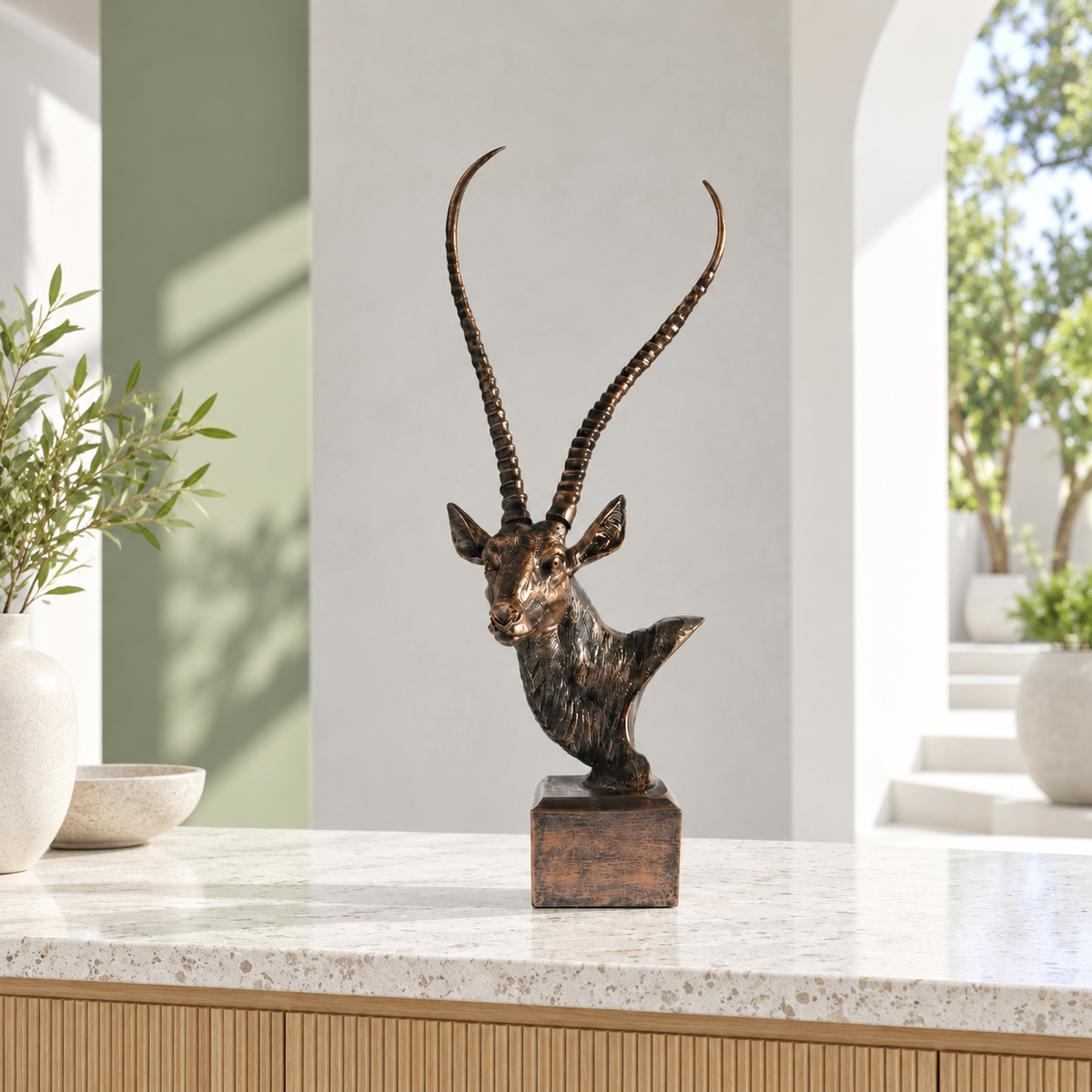 Savanna Crown Antelope Sculpture — additional product view 3 at AK Home