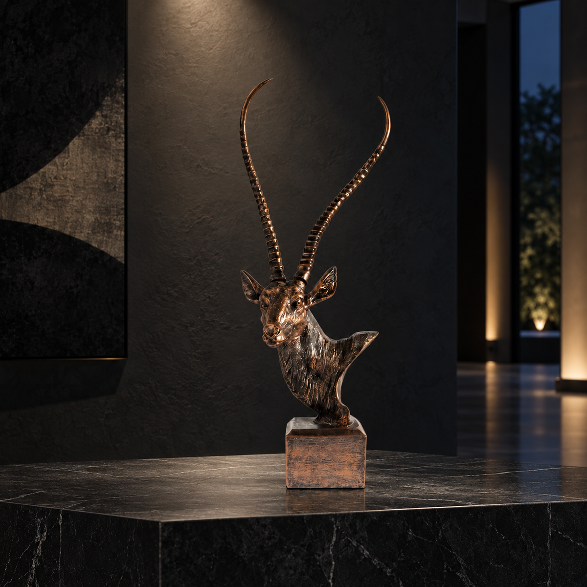 Savanna Crown Antelope Sculpture — additional product view 2 at AK Home