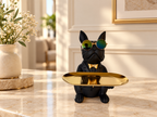 Sitting Dog Sculpture with Tray — additional product view 2 at AK Home