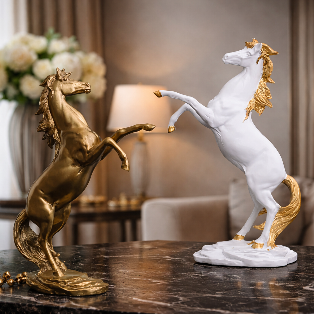 Imperial Majesty™ – Luxury Rearing Horse Sculpture Set