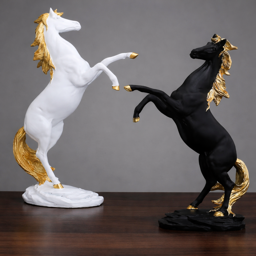 Imperial Majesty™ – Luxury Rearing Horse Sculpture Set