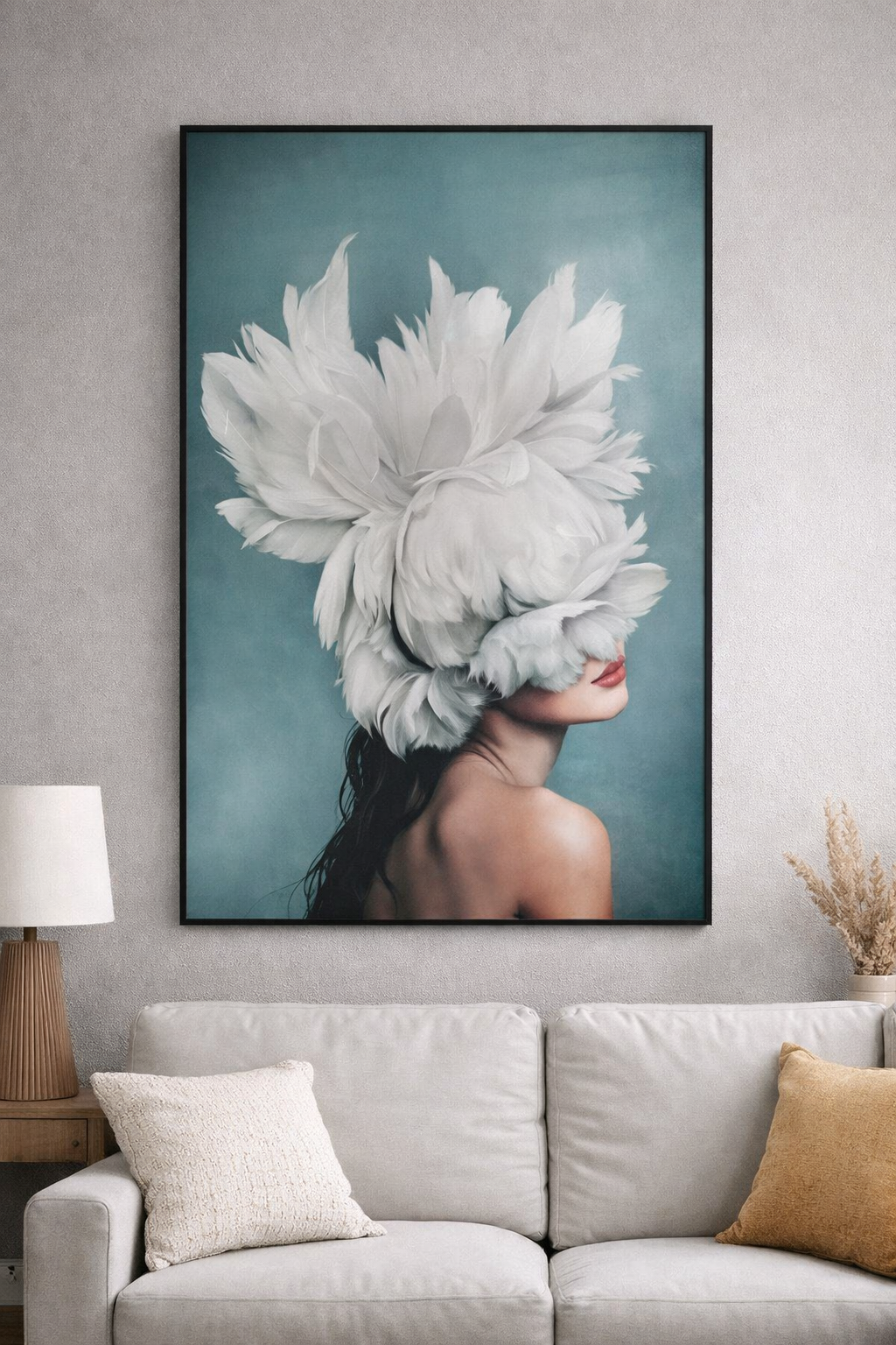 Feather Woman Portrait Wall Art
