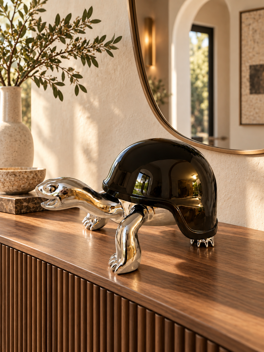 Black & Gold Luxury Turtle Sculpture — additional product view 2 at AK Home
