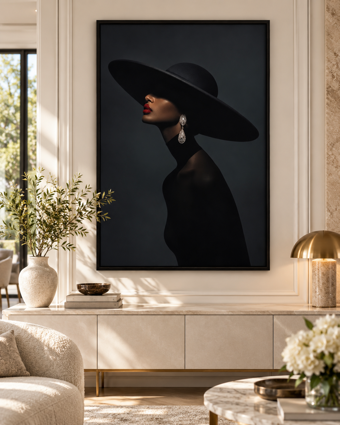 Lady in Black — Luxury Framed Wall Art — additional product view 2 at AK Home