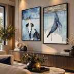 Ocean Giants Orca and Whale crystal porcelain wall art – product gallery image 2