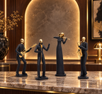 Black & Gold Musician Resin Figurine — product photograph at AK Home