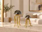 Gold Jellyfish Crystal Dome Sculpture — product photograph at AK Home