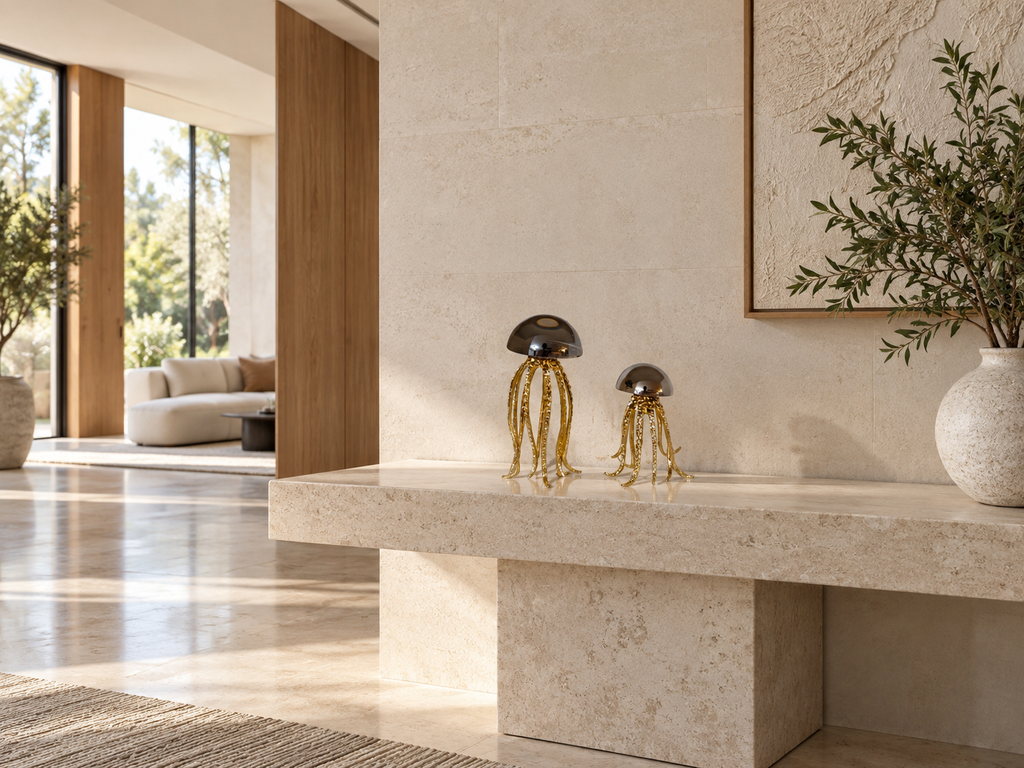 Gold Jellyfish Crystal Dome Sculpture — additional product view 2 at AK Home
