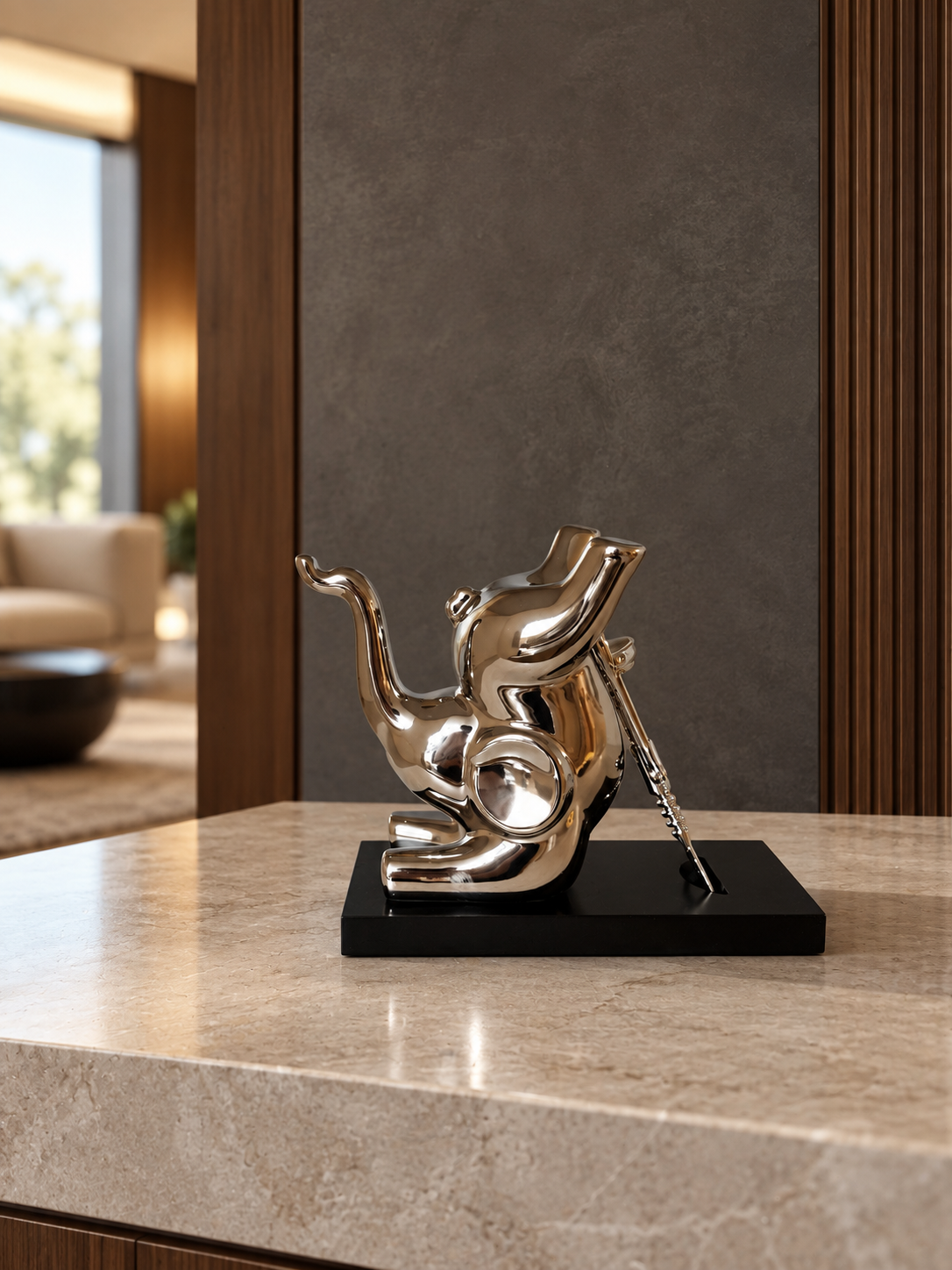 Silver Elephant Wine Bottle Holder — additional product view 2 at AK Home