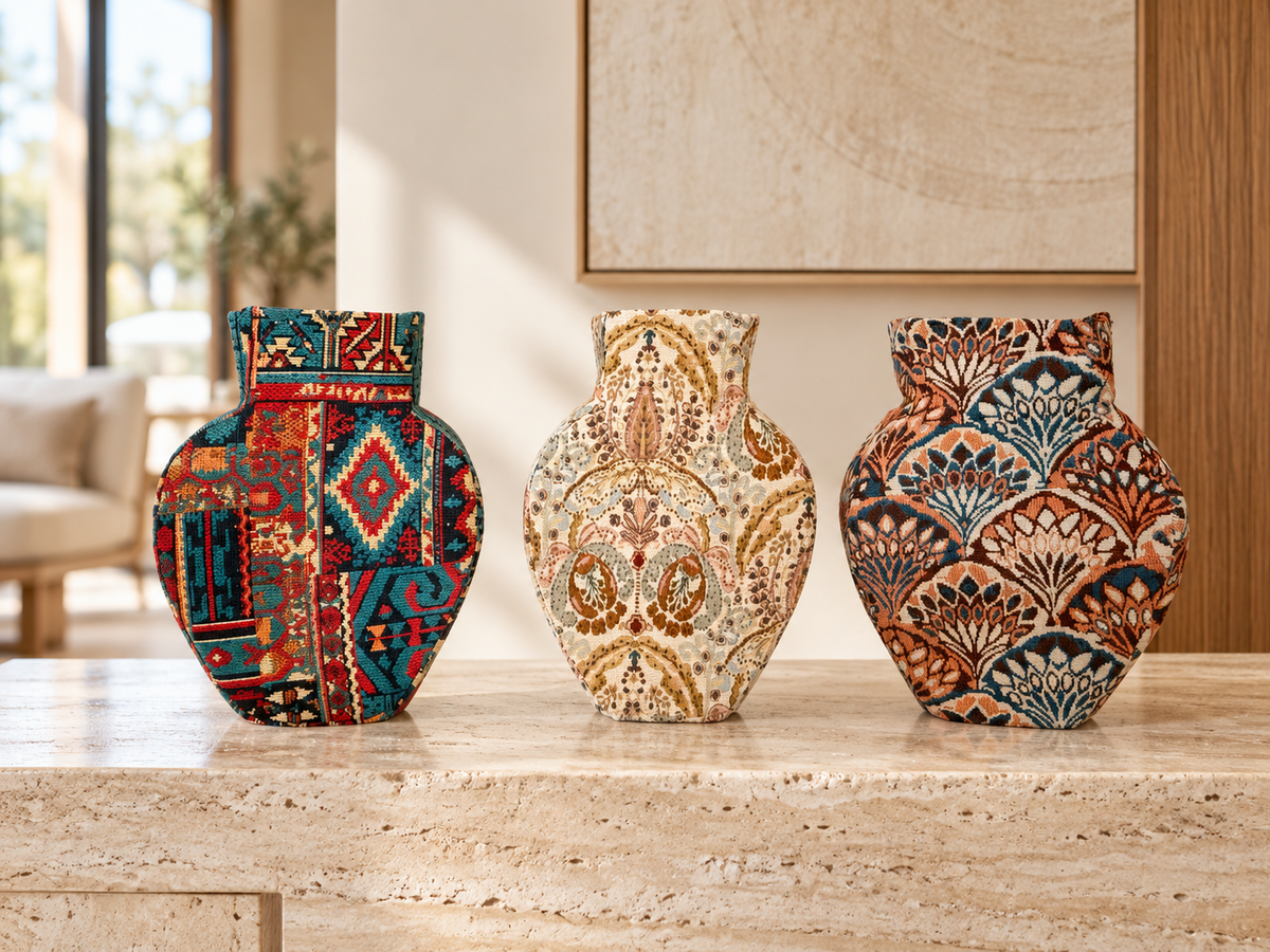 Botanical Woven Fabric Vase — additional product view 2 at AK Home