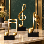 Gold Music Note Resin Sculptures — additional product view 2 at AK Home
