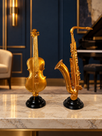 Antique Gold Music Instrument Resin Sculpture — additional product view 2 at AK Home