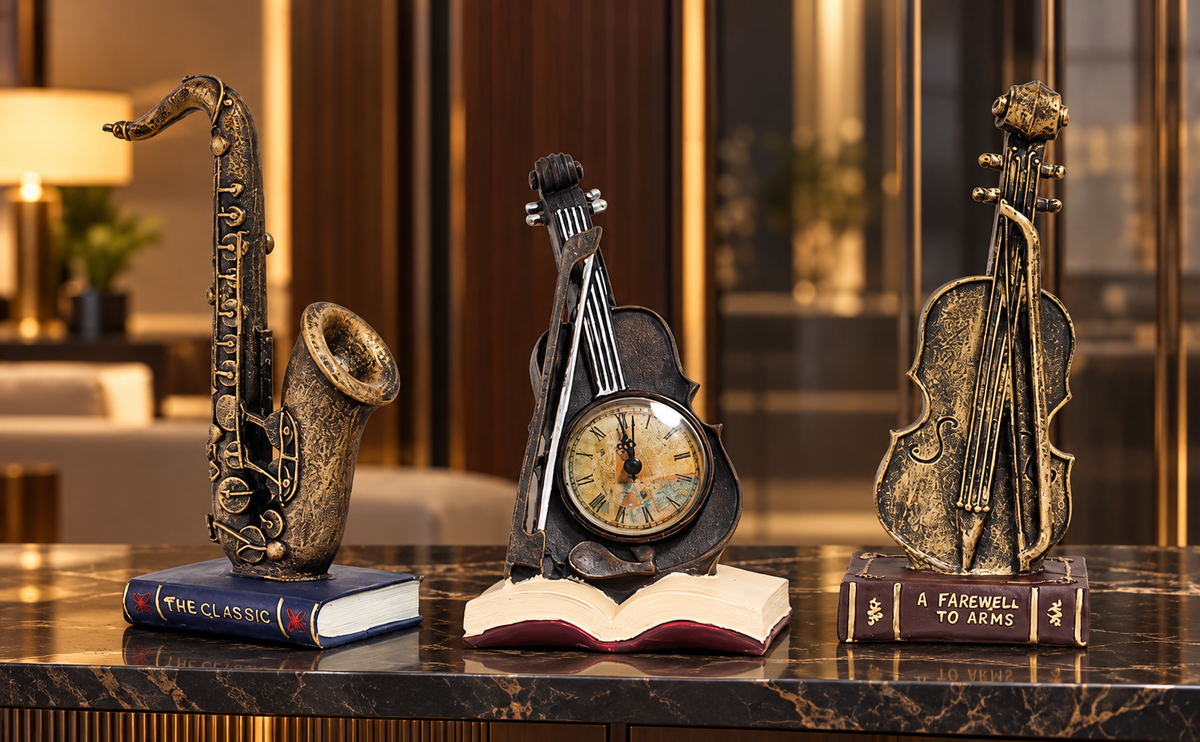 Vintage Music Resin Sculpture — additional product view 2 at AK Home