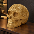 Luxury Gold Diamond Skull Sculpture — product photograph at AK Home