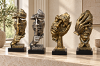 Luxury Bronze Resin Face Sculpture — additional product view 2 at AK Home