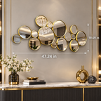 Multi-Circle Gold Mirror Wall Art — additional product view 2 at AK Home