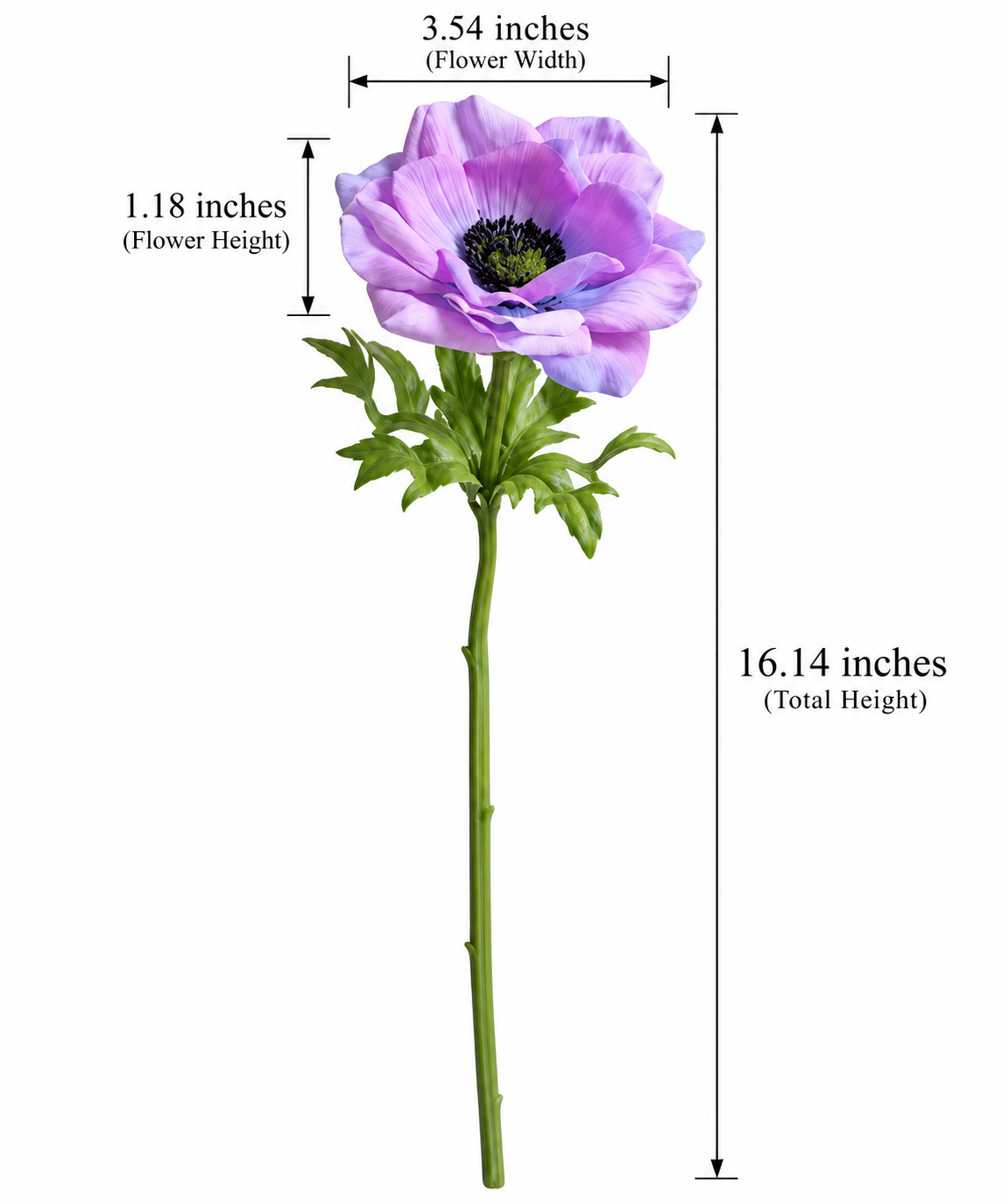 Real Touch Artificial Anemone Flower — additional product view 2 at AK Home