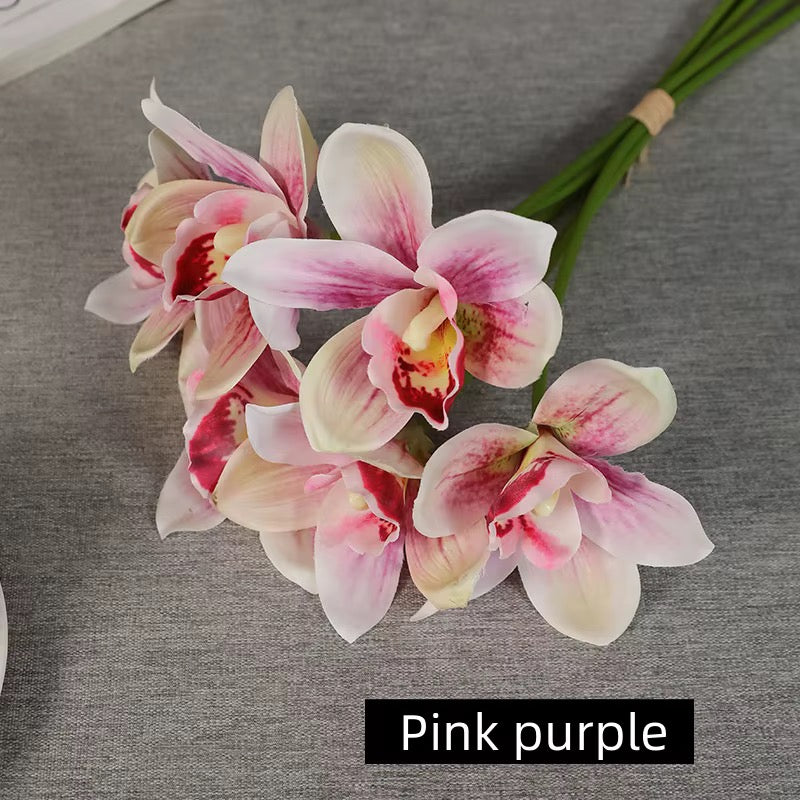 Artificial Silk Cymbidium Orchid Bouquet — product photograph at AK Home